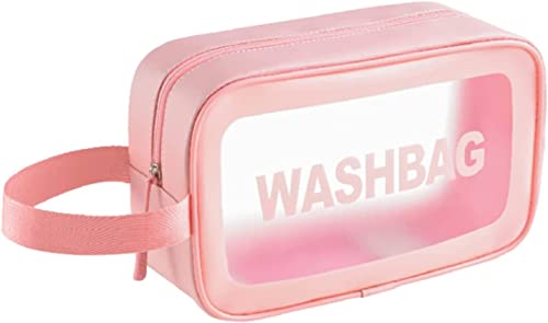 KUKLAR Wash Bag Pouch for Travel Kit Toiletry Bag Cosmetic Bag Make Up Box for Brushes,Accessories with Handle,Large Capacity Translucent Waterproof Travel Storage OrganizerSet of 3(Sky Blue)