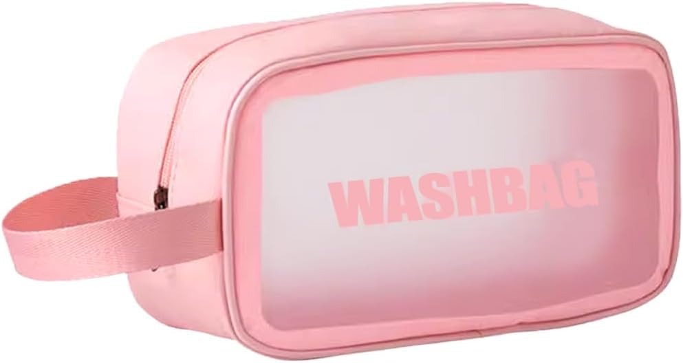 KUKLAR Wash Bag Pouch for Travel Kit Toiletry Bag Cosmetic Bag Make Up Box for Brushes,Accessories with Handle,Large Capacity Translucent Waterproof Travel Storage OrganizerSet of 3(Sky Blue)