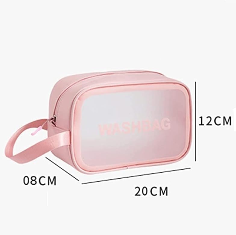KUKLAR Wash Bag Pouch for Travel Kit Toiletry Bag Cosmetic Bag Make Up Box for Brushes,Accessories with Handle,Large Capacity Translucent Waterproof Travel Storage OrganizerSet of 3(Sky Blue)