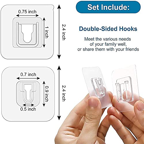 JIALTO 10 Pcs Stainless Steel, PVC, ABS Nail Free Seamless Adhesive Non-Trace No Drilling Installation Hanging, Waterproof Screws Wall Hook (Transparent)