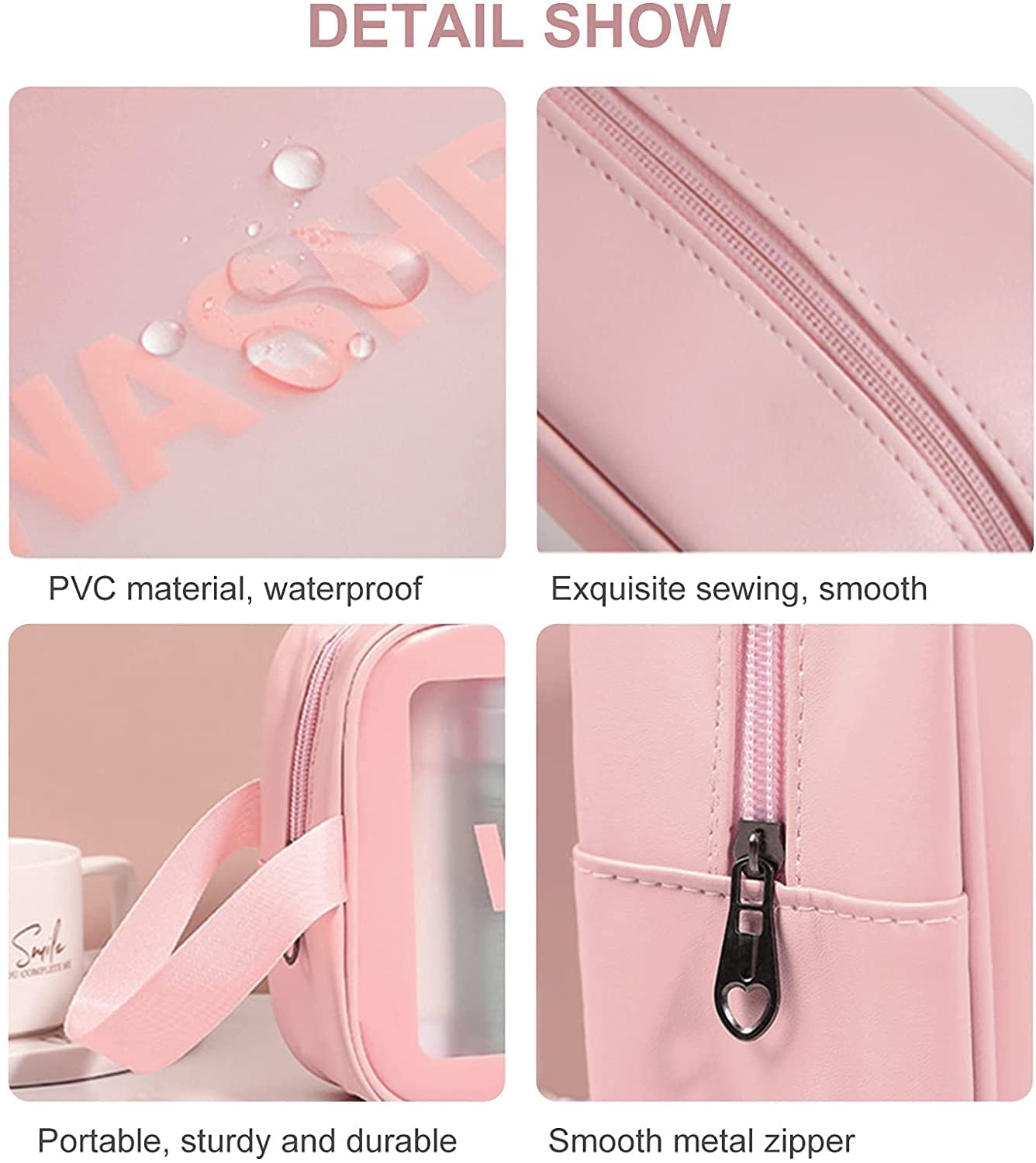KUKLAR Wash Bag Pouch for Travel Kit Toiletry Bag Cosmetic Bag Make Up Box for Brushes,Accessories with Handle,Large Capacity Translucent Waterproof Travel Storage OrganizerSet of 3(Sky Blue)