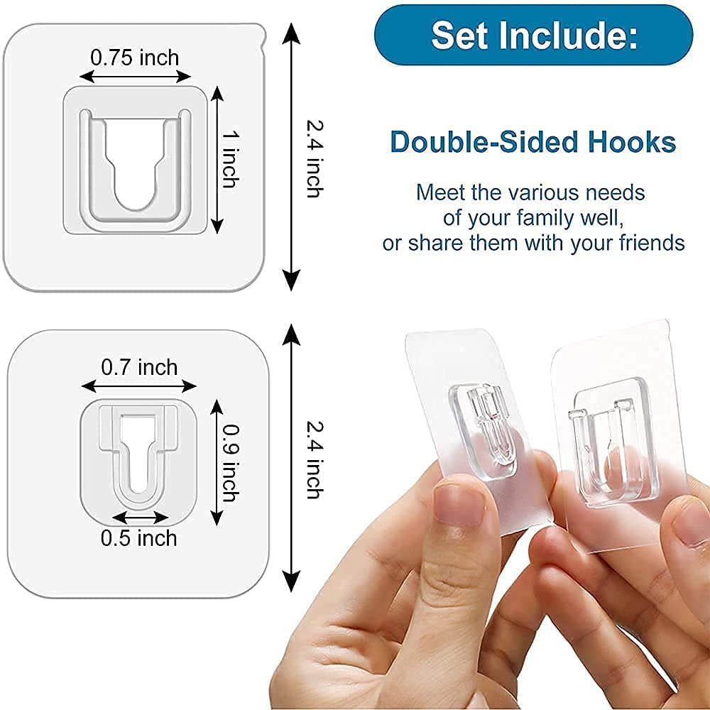JIALTO 10 Pcs Stainless Steel, PVC, ABS Nail Free Seamless Adhesive Non-Trace No Drilling Installation Hanging, Waterproof Screws Wall Hook (Transparent)