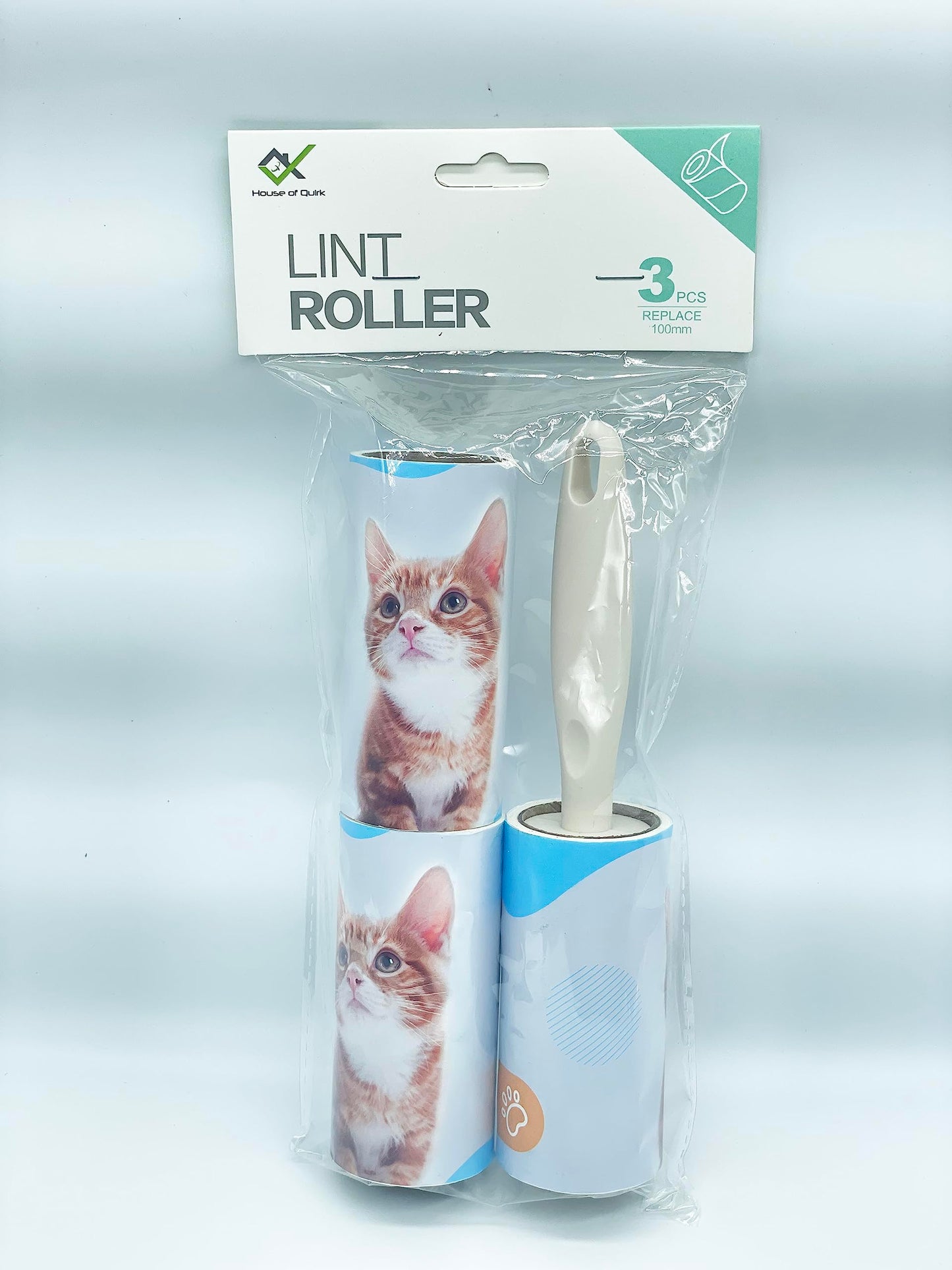 House of Quirk Lint Rollers Brush Reusable Sticky Picker Cleaner Roller Easy-Tear Sheets Travel Pet Hair Lint Roller 10cm Sheet Set of 3 Rolls 180 Sheets, 60 Sheets Each roll Lint Roller Remover.