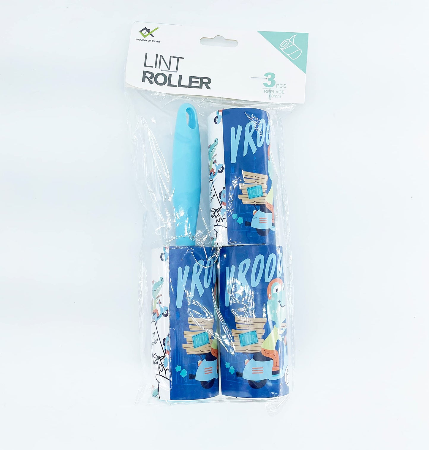 House of Quirk Lint Rollers Brush Reusable Sticky Picker Cleaner Roller Easy-Tear Sheets Travel Pet Hair Lint Roller 10cm Sheet Set of 3 Rolls 180 Sheets, 60 Sheets Each roll Lint Roller Remover.