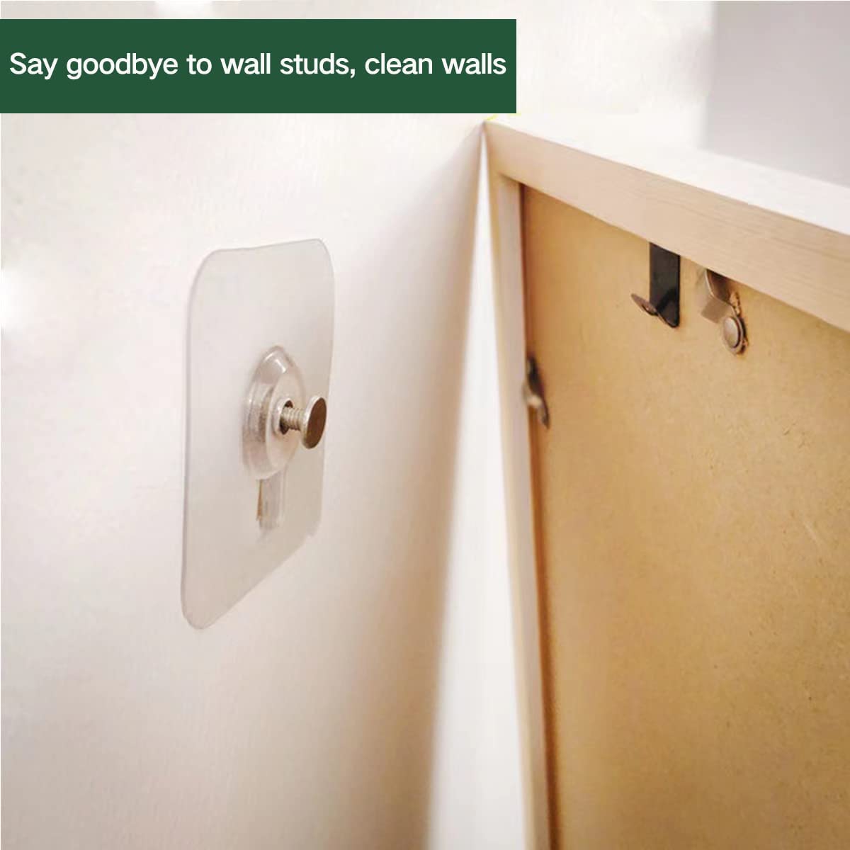 JIALTO 10 Pcs Stainless Steel, PVC, ABS Nail Free Seamless Adhesive Non-Trace No Drilling Installation Hanging, Waterproof Screws Wall Hook (Transparent)