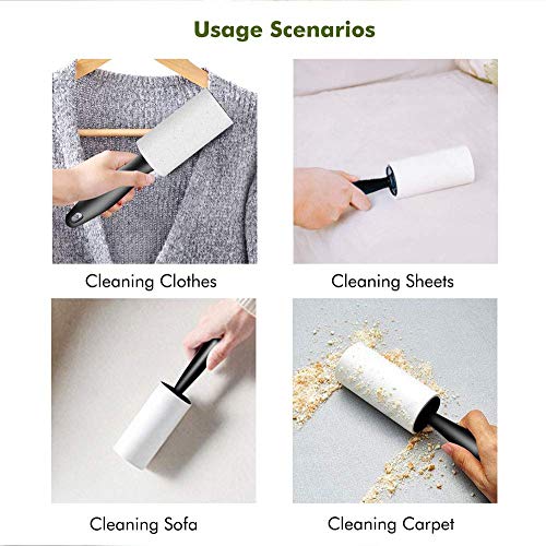 House of Quirk Lint Rollers Brush Reusable Sticky Picker Cleaner Roller Easy-Tear Sheets Travel Pet Hair Lint Roller 10cm Sheet Set of 3 Rolls 180 Sheets, 60 Sheets Each roll Lint Roller Remover.