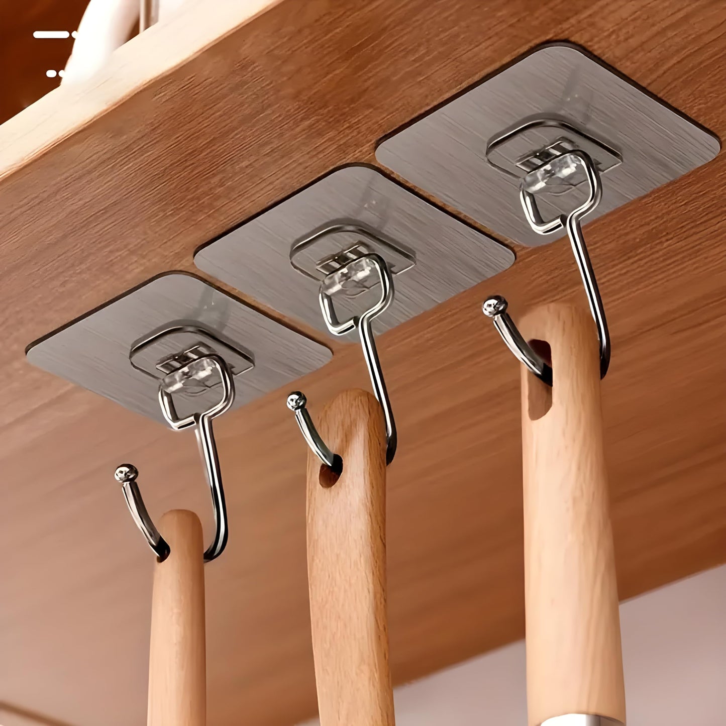 JIALTO 10 Pcs Stainless Steel, PVC, ABS Nail Free Seamless Adhesive Non-Trace No Drilling Installation Hanging, Waterproof Screws Wall Hook (Transparent)