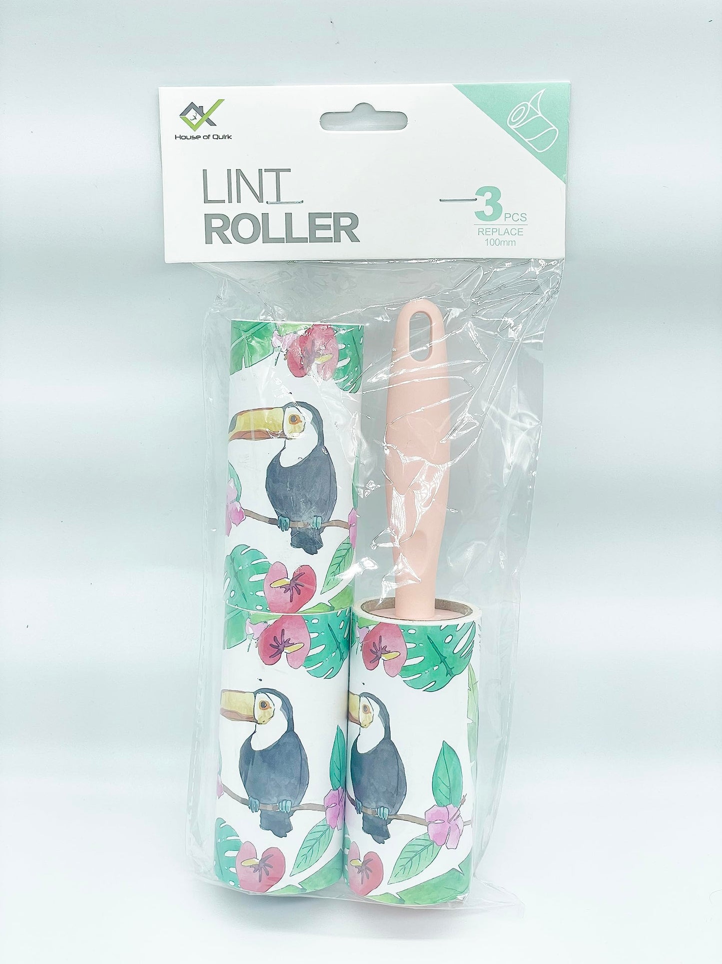 House of Quirk Lint Rollers Brush Reusable Sticky Picker Cleaner Roller Easy-Tear Sheets Travel Pet Hair Lint Roller 10cm Sheet Set of 3 Rolls 180 Sheets, 60 Sheets Each roll Lint Roller Remover.