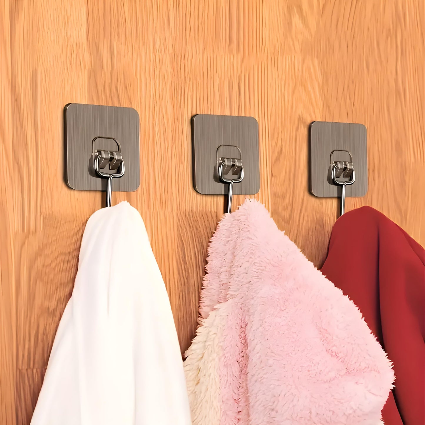JIALTO 10 Pcs Stainless Steel, PVC, ABS Nail Free Seamless Adhesive Non-Trace No Drilling Installation Hanging, Waterproof Screws Wall Hook (Transparent)